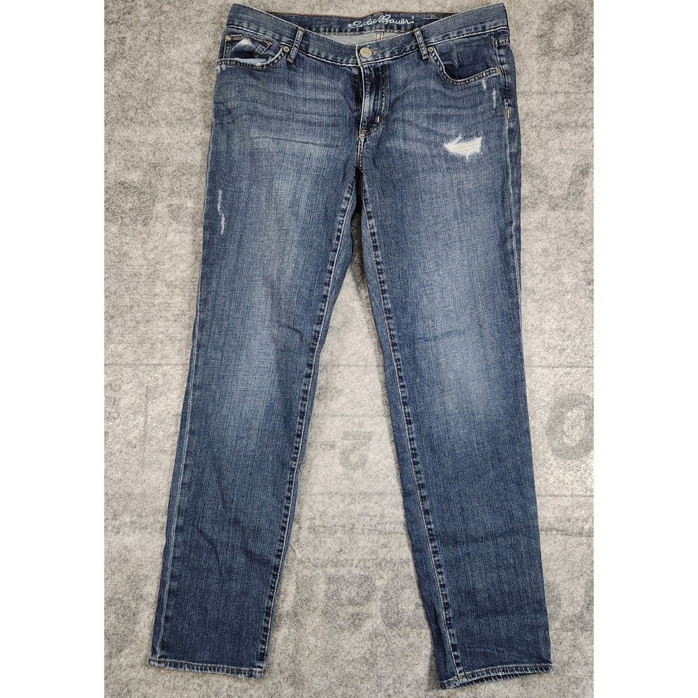 Eddie Bauer Jeans Womens Boyfriend Slim distressed size‎ 10